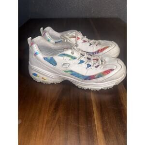 Skechers Womens D Lites Summer Fiesta 149015W White Casual Shoes Sneakers Sz 11
